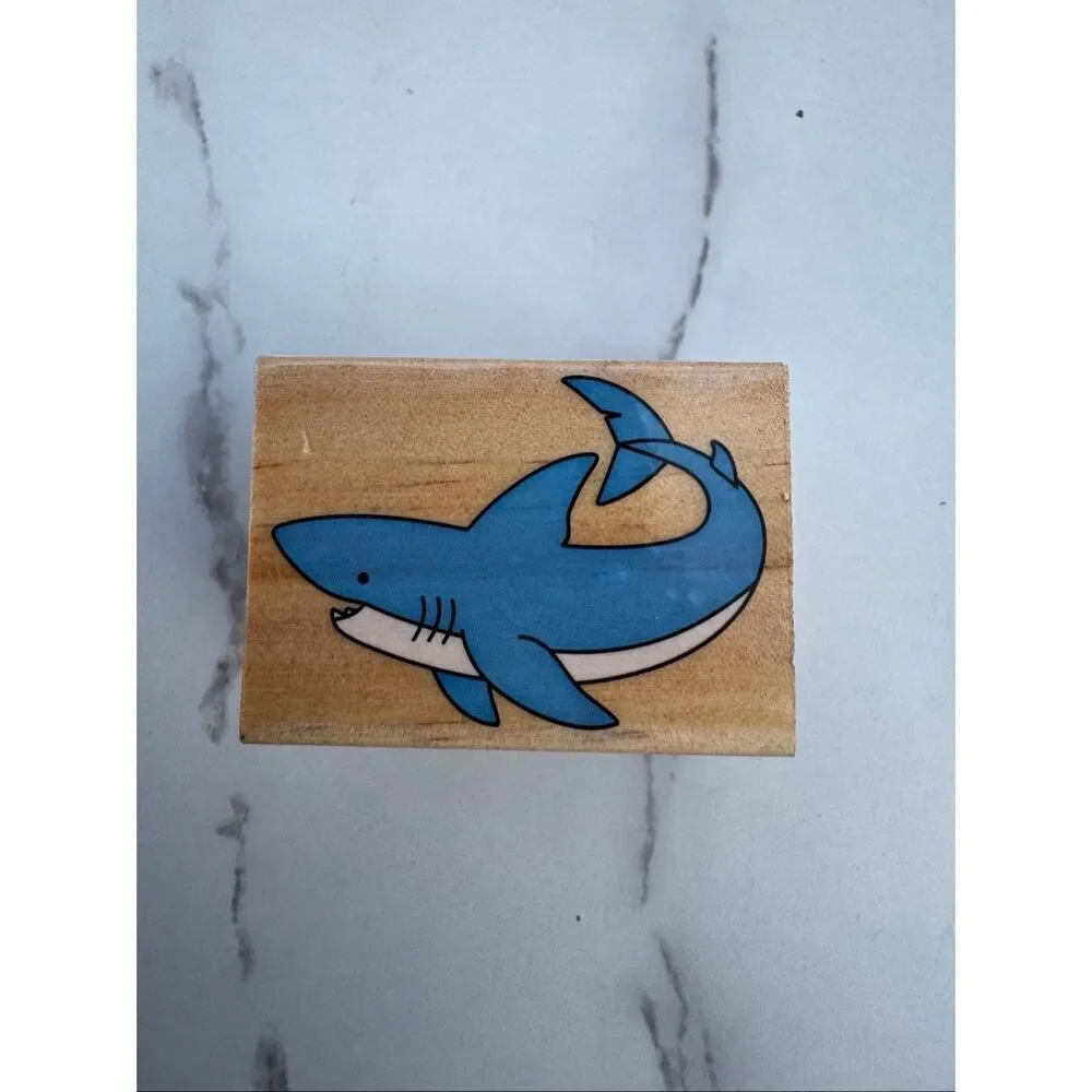 Cartoon Shark Rubber Stamp